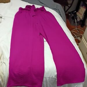 Vibrant Magenta Wide Leg Pants